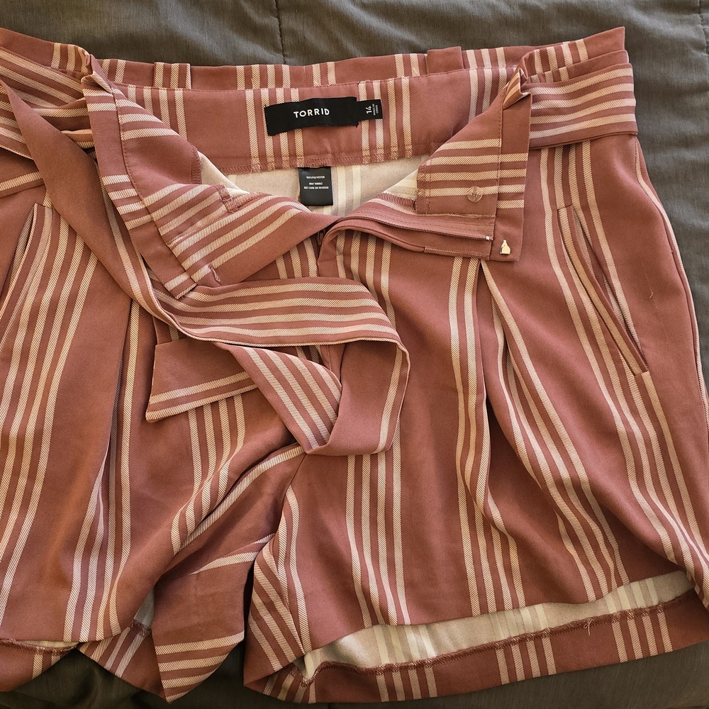 Torrid Striped Shorts in Pink and White